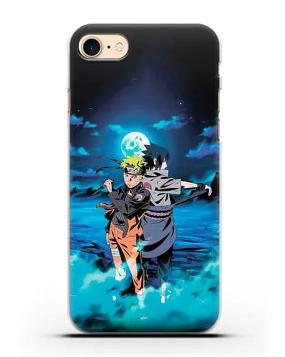 Чехол аниме Наруто - Бок о бок в полнолуние силиконовый для iPhone 8
