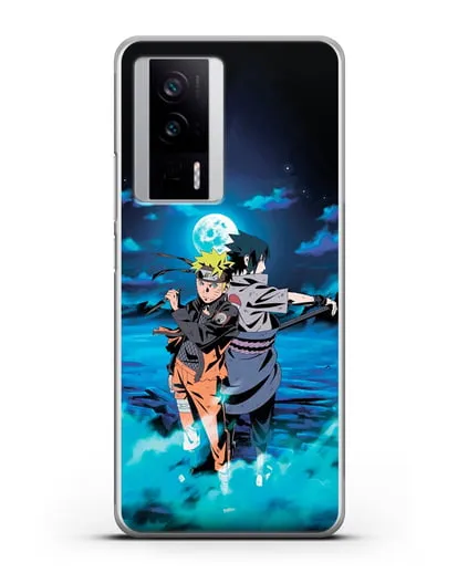 Чехол аниме Наруто - Бок о бок в полнолуние силиконовый для Xiaomi Poco F5 Pro