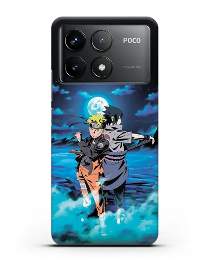 Чехол аниме Наруто - Бок о бок в полнолуние силиконовый для Xiaomi Poco F6 Pro