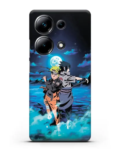 Чехол аниме Наруто - Бок о бок в полнолуние силиконовый для Xiaomi Poco M6 Pro