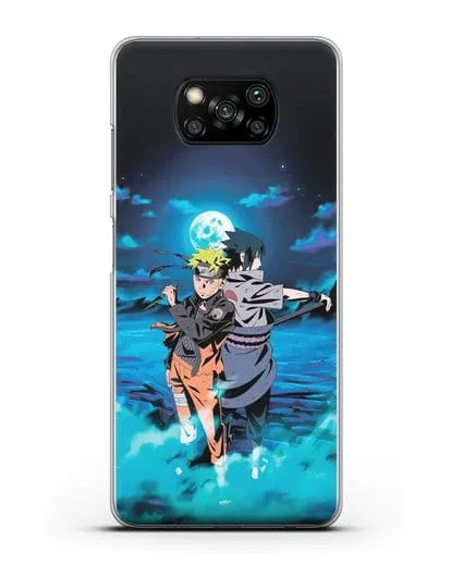 Чехол аниме Наруто - Бок о бок в полнолуние силиконовый для Xiaomi Poco X3 Pro