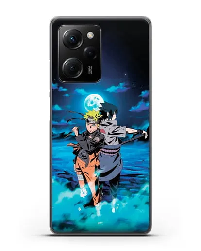Чехол аниме Наруто - Бок о бок в полнолуние силиконовый для Xiaomi Poco X5 Pro