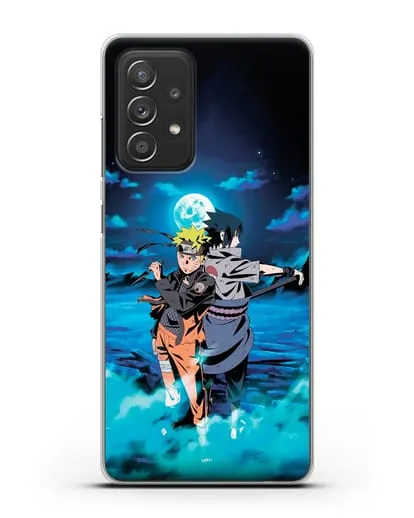 Чехол аниме Наруто - Бок о бок в полнолуние силиконовый для Samsung Galaxy A53