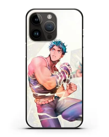 Чехол аниме Невероятные приключения Джо-Джо - Джонатан силиконовый для iPhone 14 Pro Max