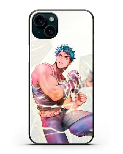 Чехол аниме Невероятные приключения Джо-Джо - Джонатан силиконовый для iPhone 15 Plus
