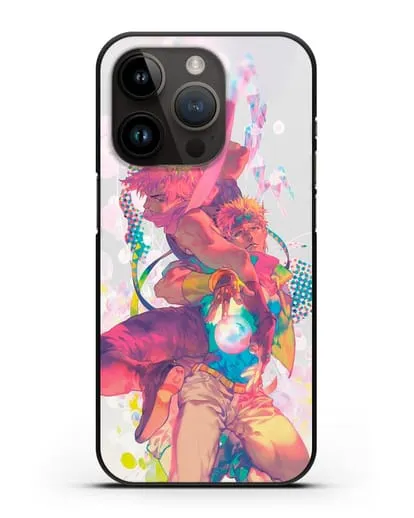 Чехол аниме Невероятные приключения Джо-Джо - Джозеф силиконовый для iPhone 14 Pro