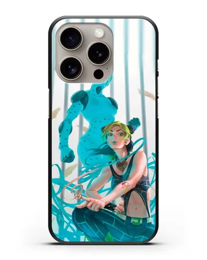 Чехол аниме Невероятные приключения Джо-Джо - Джолин силиконовый для iPhone 15 Pro