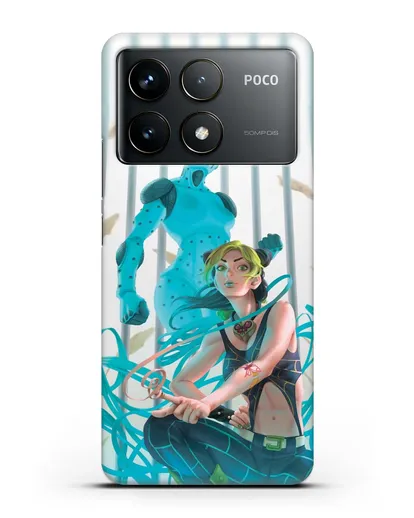 Чехол аниме Невероятные приключения Джо-Джо - Джолин силиконовый для Xiaomi Poco F6 Pro