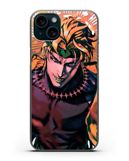 Чехол аниме Невероятные приключения Джо-Джо - Дио силиконовый для iPhone 15 Plus