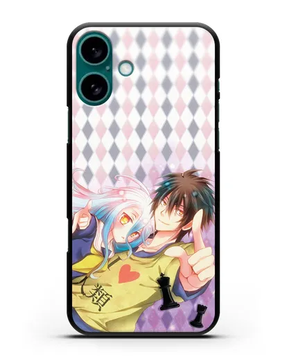 Чехол аниме Нет игры - нет жизни - Сора и Широ игроки силиконовый для iPhone 16 Plus