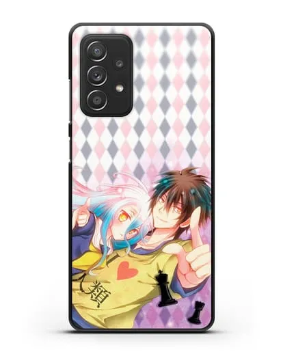 Чехол аниме Нет игры - нет жизни - Сора и Широ игроки силиконовый для Samsung Galaxy A53