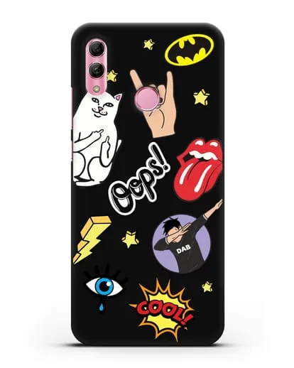 Чехол со стикерами Интернет-мемы силиконовый для Honor 10 Lite