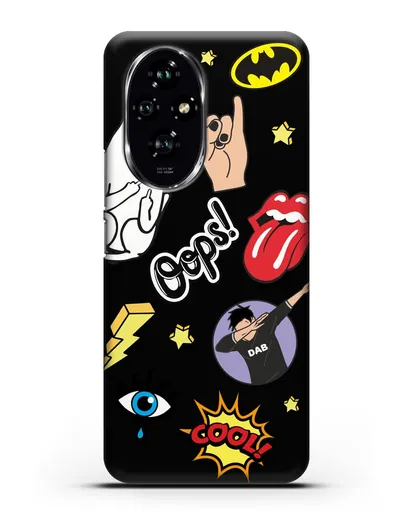 Чехол со стикерами Интернет-мемы силиконовый для Honor 200