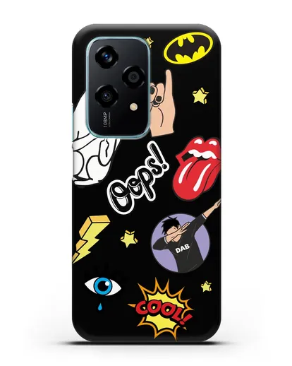 Чехол со стикерами Интернет-мемы силиконовый для Honor 200 Lite