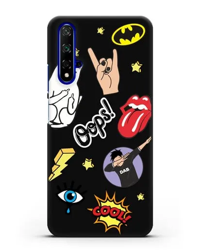 Чехол со стикерами Интернет-мемы силиконовый для Honor 20