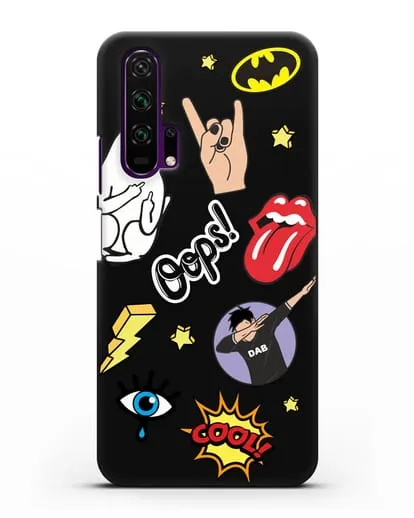 Чехол со стикерами Интернет-мемы силиконовый для Honor 20 Pro