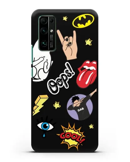 Чехол со стикерами Интернет-мемы силиконовый для Honor 30