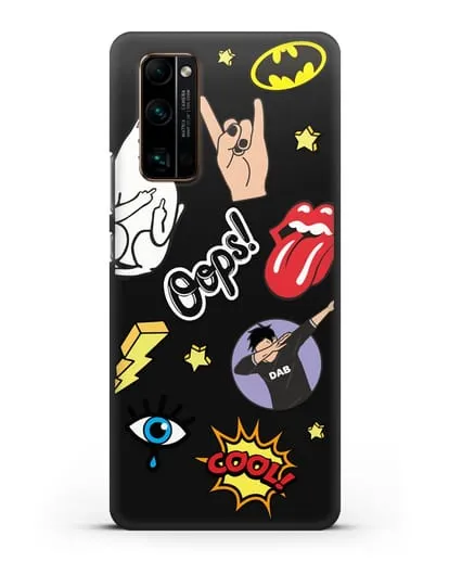 Чехол со стикерами Интернет-мемы силиконовый для Honor 30 Pro