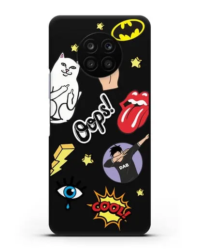 Чехол со стикерами Интернет-мемы силиконовый для Honor 50 lite
