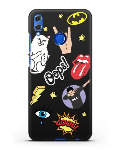 Чехол со стикерами Интернет-мемы силиконовый для Honor 8X