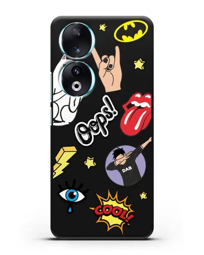 Чехол со стикерами Интернет-мемы силиконовый для Honor 90