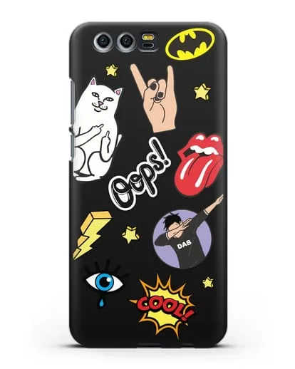 Чехол со стикерами Интернет-мемы силиконовый для Honor 9