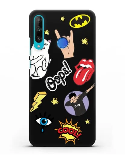 Чехол со стикерами Интернет-мемы силиконовый для Honor 9C