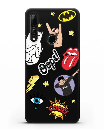 Чехол со стикерами Интернет-мемы силиконовый для Honor 9X