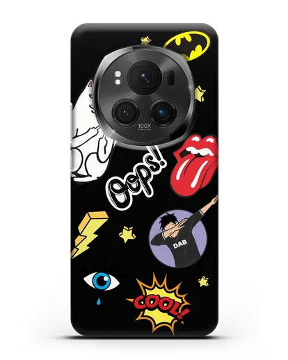 Чехол со стикерами Интернет-мемы силиконовый для Honor Magic 6 Pro