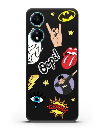 Чехол со стикерами Интернет-мемы силиконовый для Honor X5 Plus