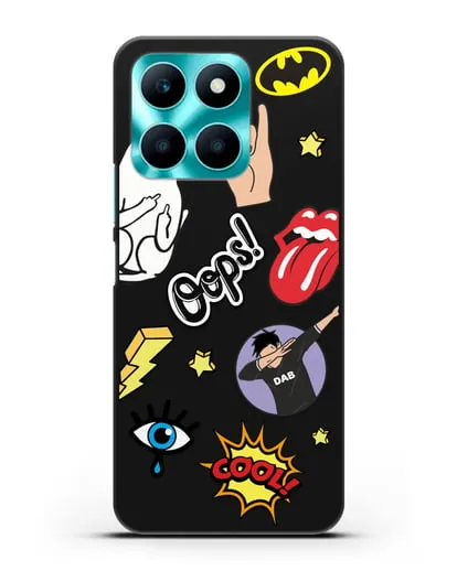 Чехол со стикерами Интернет-мемы силиконовый для Honor X6a