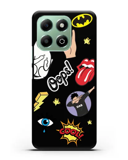 Чехол со стикерами Интернет-мемы силиконовый для Honor X6b