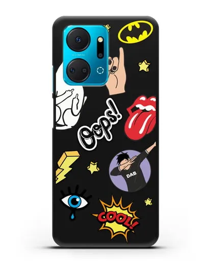 Чехол со стикерами Интернет-мемы силиконовый для Honor X7a Plus