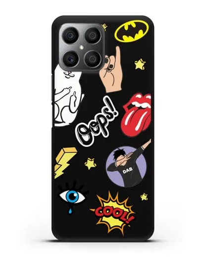 Чехол со стикерами Интернет-мемы силиконовый для Honor X8