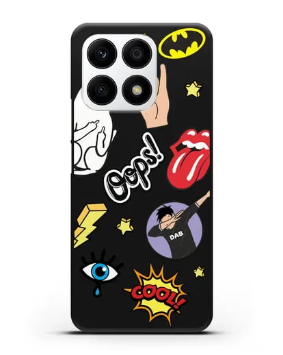 Чехол со стикерами Интернет-мемы силиконовый для Honor X8a