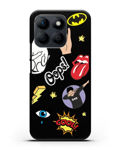 Чехол со стикерами Интернет-мемы силиконовый для Honor X8b