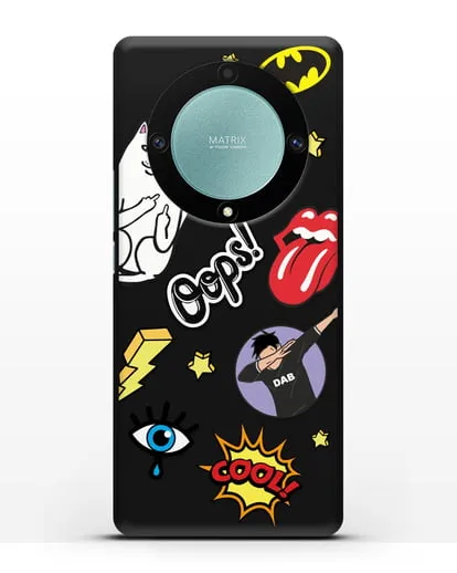 Чехол со стикерами Интернет-мемы силиконовый для Honor X9a