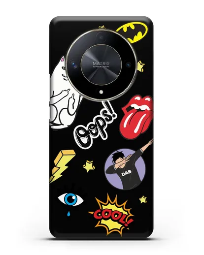 Чехол со стикерами Интернет-мемы силиконовый для Honor X9b