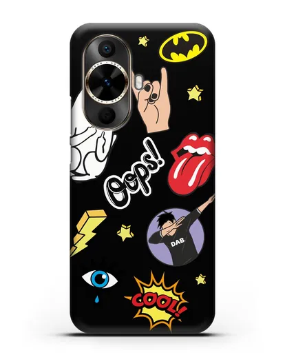 Чехол со стикерами Интернет-мемы силиконовый для Huawei Nova 12s