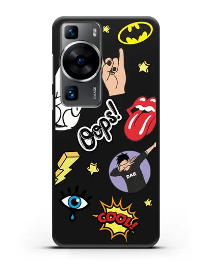 Чехол со стикерами Интернет-мемы силиконовый для Huawei P60