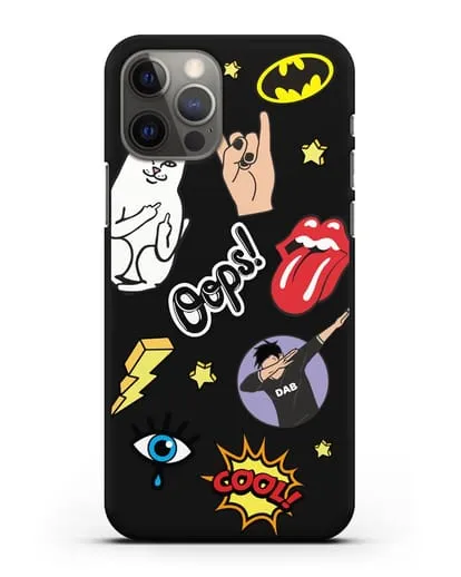 Чехол со стикерами Интернет-мемы силиконовый для iPhone 12 Pro