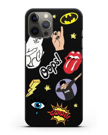 Чехол со стикерами Интернет-мемы силиконовый для iPhone 12 Pro Max