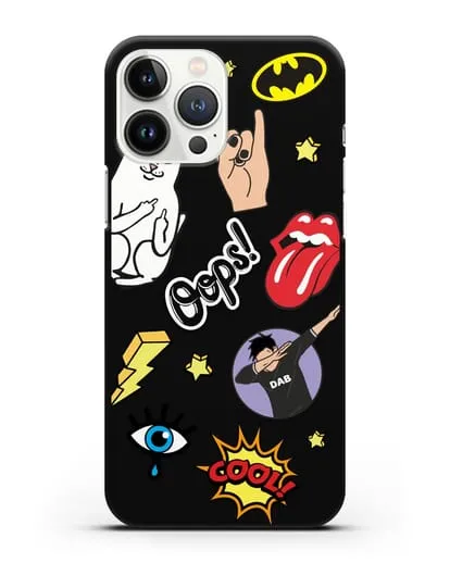 Чехол со стикерами Интернет-мемы силиконовый для iPhone 13 Pro Max