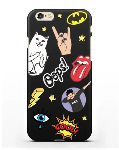 Чехол со стикерами Интернет-мемы силиконовый для iPhone 6