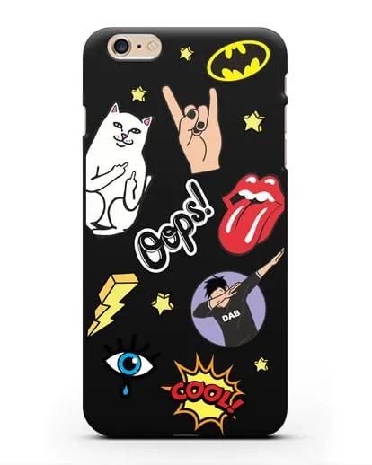 Чехол со стикерами Интернет-мемы силиконовый для iPhone 6 Plus