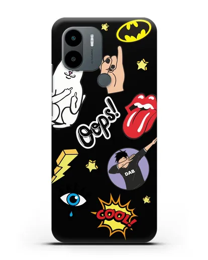 Чехол со стикерами Интернет-мемы силиконовый для Xiaomi Poco C51