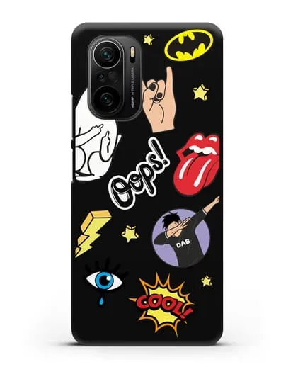 Чехол со стикерами Интернет-мемы силиконовый для Xiaomi Poco F3