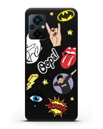 Чехол со стикерами Интернет-мемы силиконовый для Xiaomi Poco M5