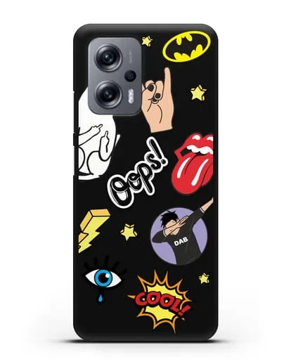 Чехол со стикерами Интернет-мемы силиконовый для Xiaomi Poco X4 GT