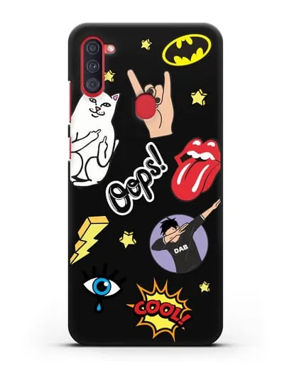 Чехол со стикерами Интернет-мемы силиконовый для Samsung Galaxy A11 [SM-A115F]
